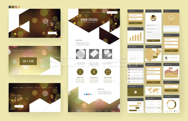 Website design template and interface elements Stock photo © ildogesto