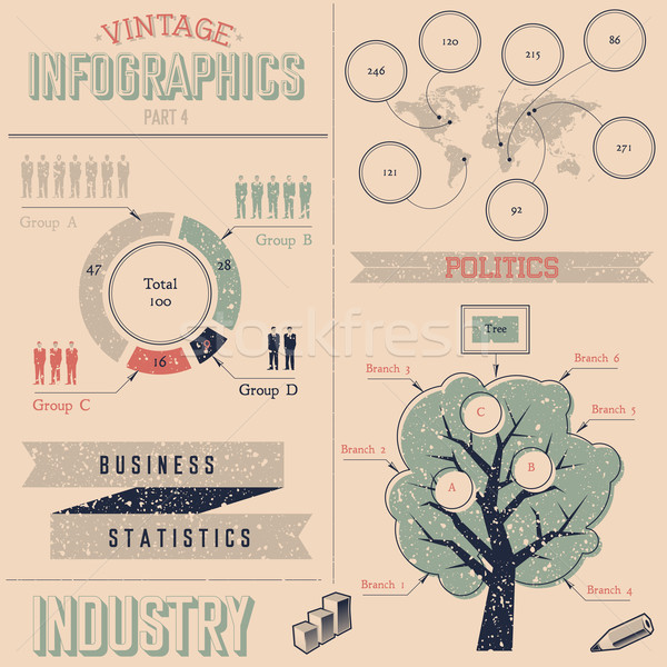 Vintage infographics design elements Stock photo © ildogesto