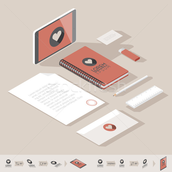 Isometric corporate identity template Stock photo © ildogesto