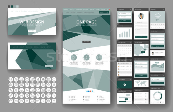 Website design template and interface elements Stock photo © ildogesto