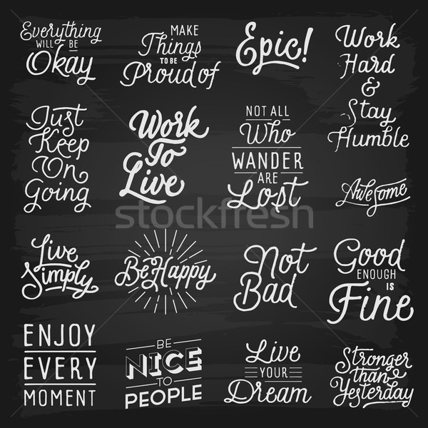 Hand drawn lettering slogans Stock photo © ildogesto