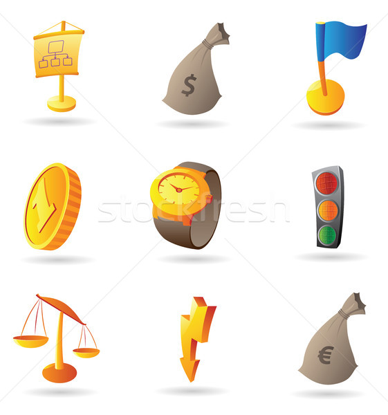 Icons for business and finance Stock photo © ildogesto