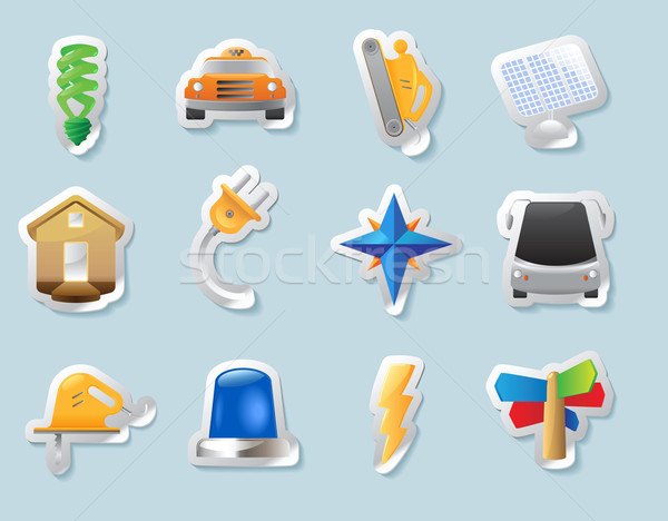 Stock photo: Sticker icons for industry