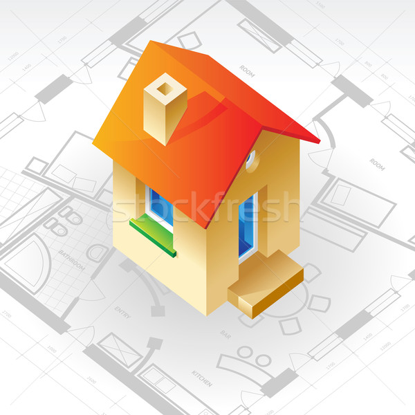 Plan casă afaceri constructii construcţie muncă Imagine de stoc © ildogesto