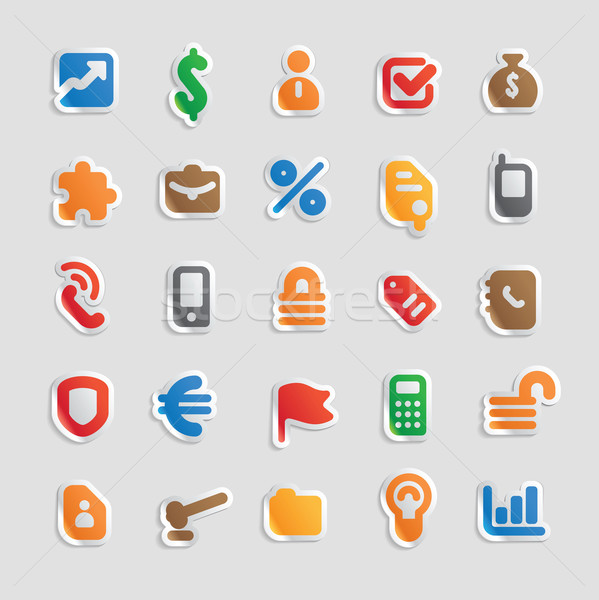 Sticker icons for business Stock photo © ildogesto