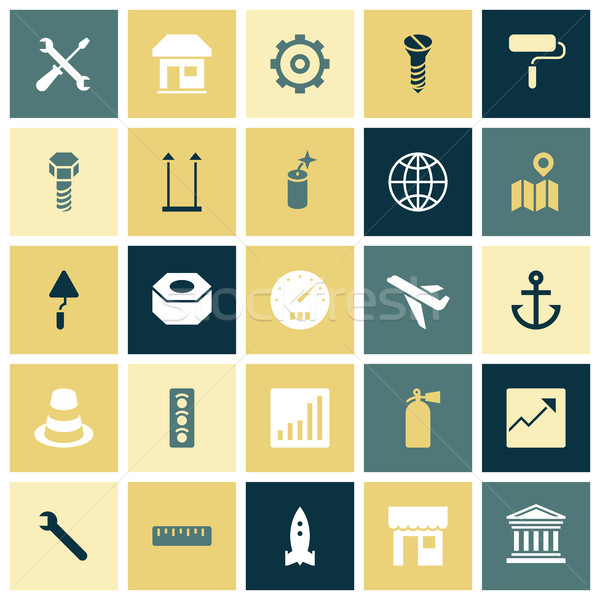 Flat design icons for industrial Stock photo © ildogesto