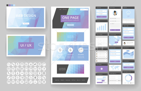Website design template and interface elements Stock photo © ildogesto