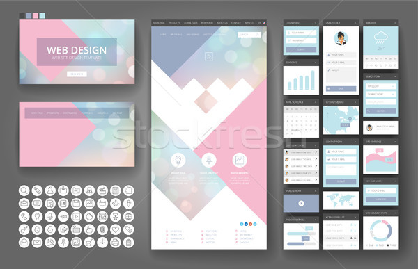 Website design template and interface elements Stock photo © ildogesto