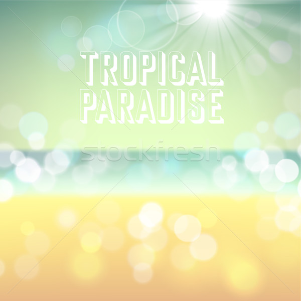 тропический пляж тропические рай лет плакат Сток-фото © ildogesto