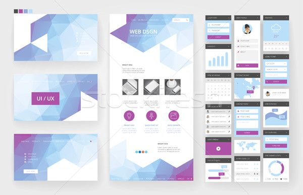 Website design template and interface elements Stock photo © ildogesto