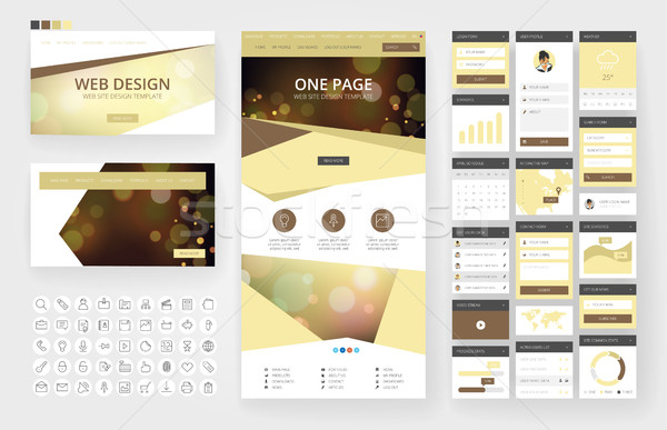Website design template and interface elements Stock photo © ildogesto