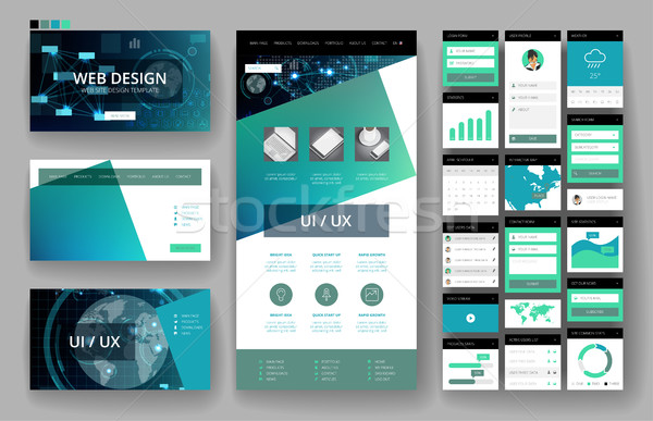 Website design template and interface elements Stock photo © ildogesto