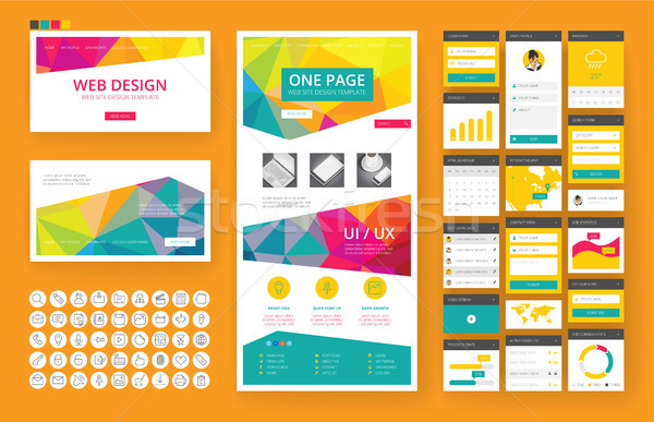 Website design template and interface elements Stock photo © ildogesto