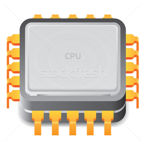 Imagine de stoc: Icoană · microprocesor · alb · calculator · proiect · semna