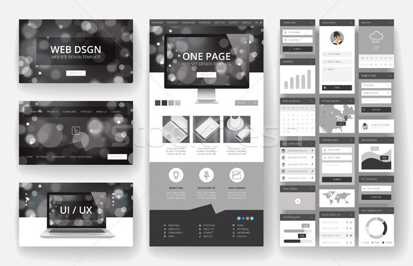 Website design template and interface elements Stock photo © ildogesto