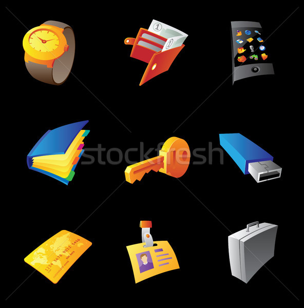 Icons for personal belongings Stock photo © ildogesto