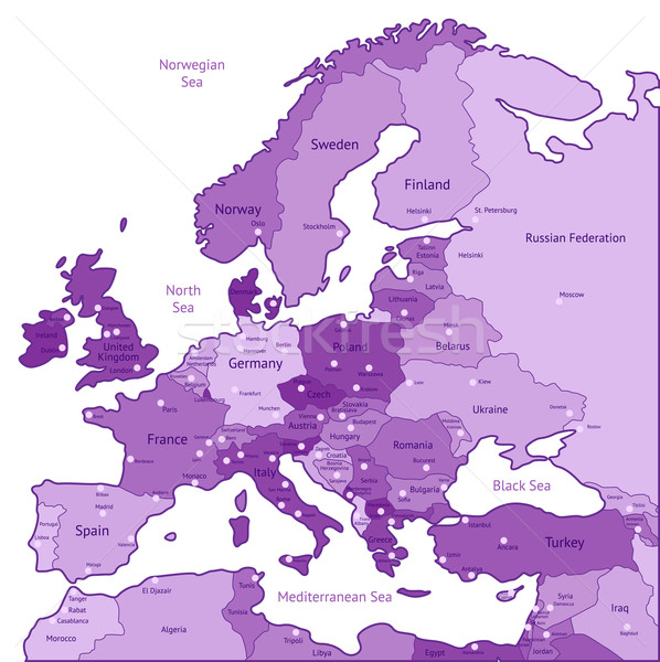 Violet map of Europe Stock photo © ildogesto