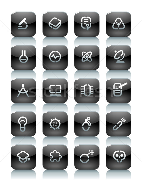 Stencil black buttons for science Stock photo © ildogesto