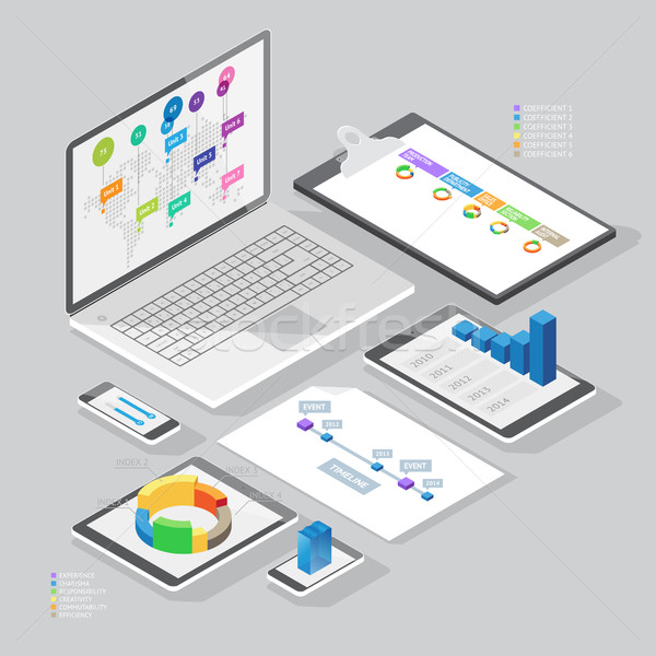 Isometric infographics design elements Stock photo © ildogesto