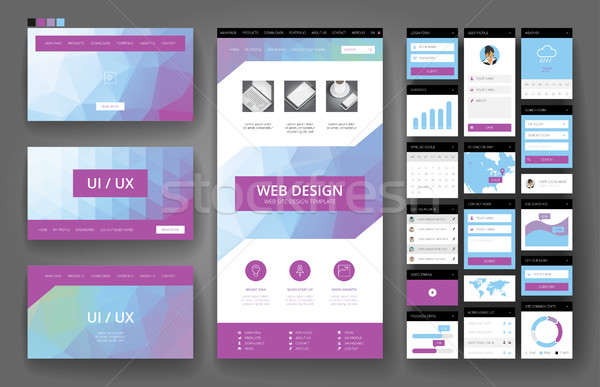 Website design template and interface elements Stock photo © ildogesto