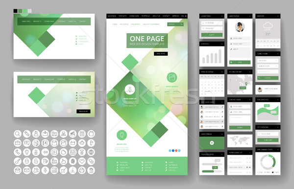 Website design template and interface elements Stock photo © ildogesto