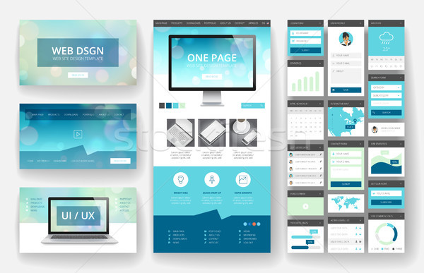 Website design template and interface elements Stock photo © ildogesto