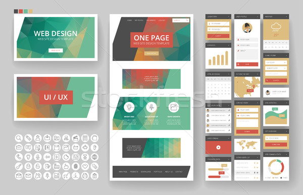 Website design template and interface elements Stock photo © ildogesto