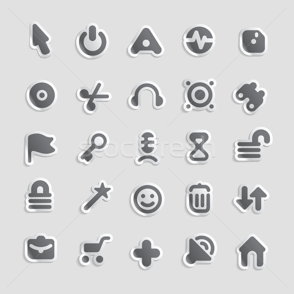 Stock photo: Sticker icons for interface