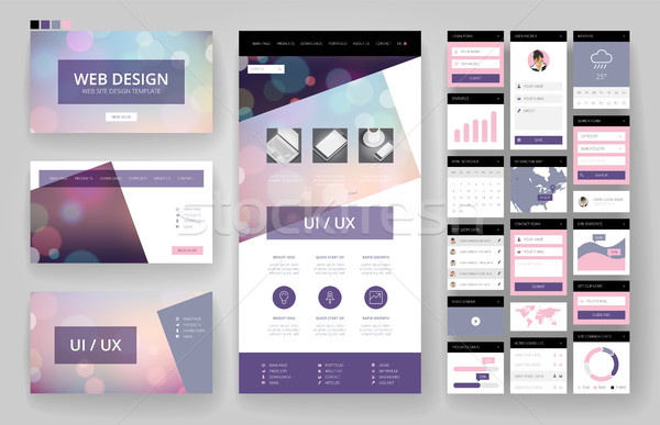 Website design template and interface elements Stock photo © ildogesto