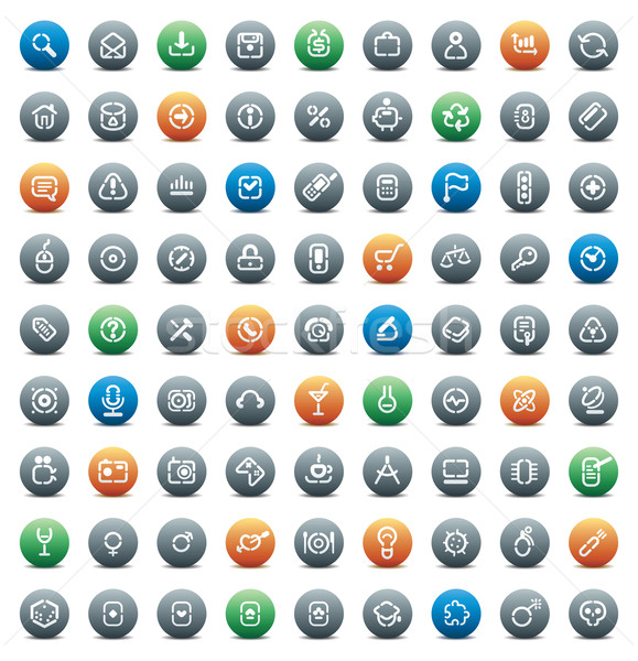 Stencil round buttons Stock photo © ildogesto