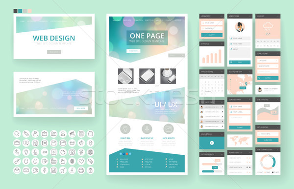 Website design template and interface elements Stock photo © ildogesto