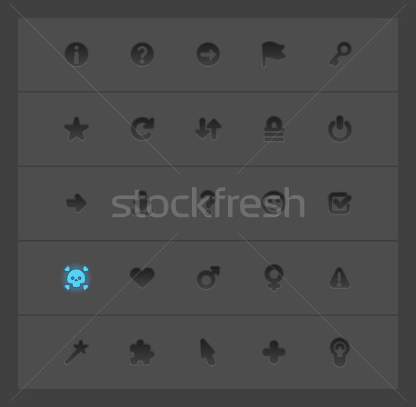 Interface icônes signes symboles coeur signe Photo stock © ildogesto