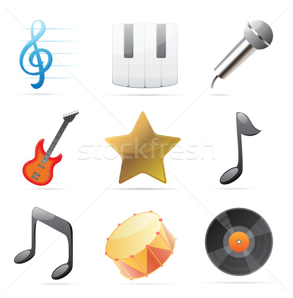 Icons for music Stock photo © ildogesto
