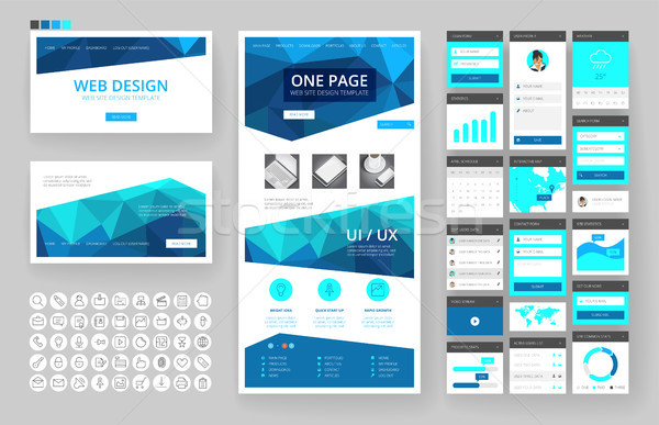 Website design template and interface elements Stock photo © ildogesto
