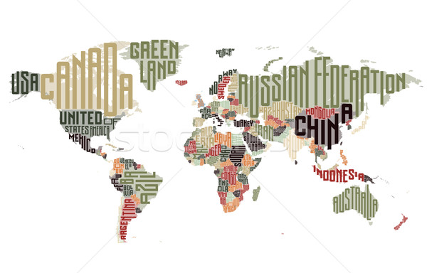 World map made of typographic country names Stock photo © ildogesto