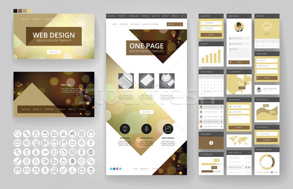 Website design template and interface elements Stock photo © ildogesto