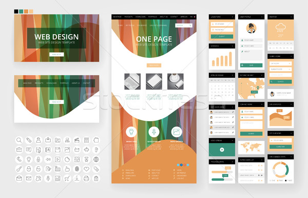 Website design template and interface elements Stock photo © ildogesto