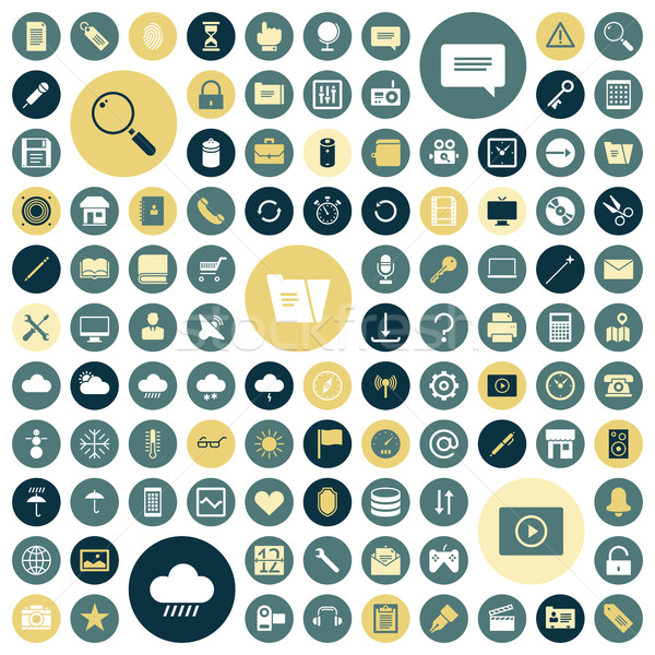 Flat design icons for user interface Stock photo © ildogesto