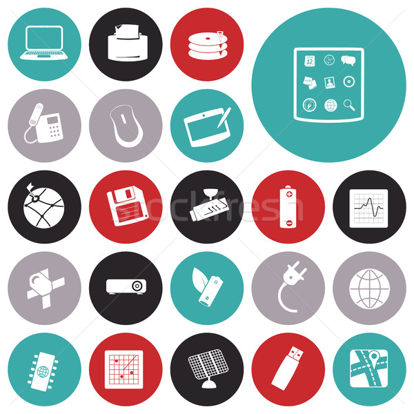 Flat design icons for technology and devices Stock photo © ildogesto