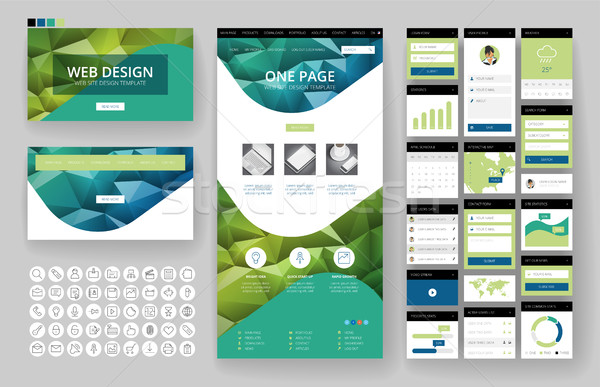 Website design template and interface elements Stock photo © ildogesto