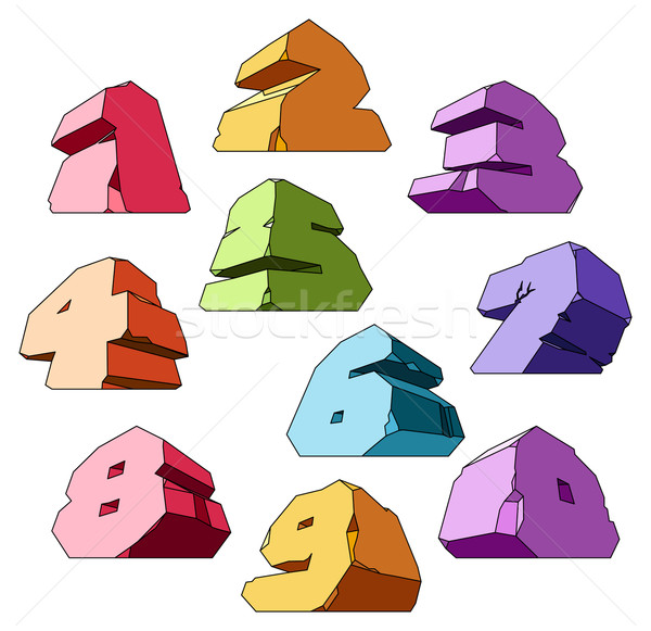 Multicolored alphabet: digits Stock photo © ildogesto