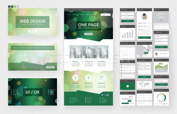 Website design template and interface elements Stock photo © ildogesto
