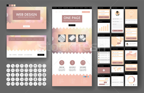 Website design template and interface elements Stock photo © ildogesto