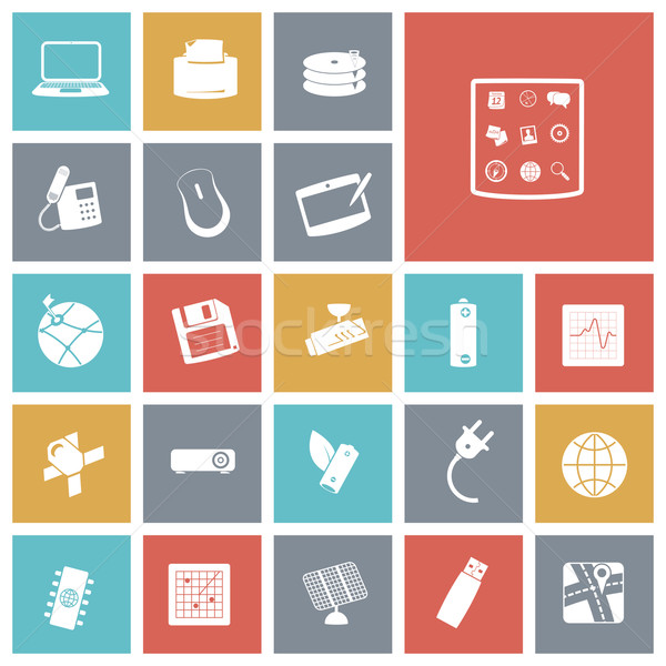 Flat design icons for technology and devices Stock photo © ildogesto