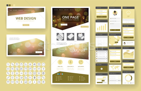 Website design template and interface elements Stock photo © ildogesto