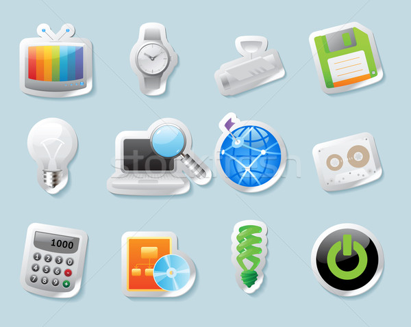 Sticker icons for technology and devices Stock photo © ildogesto