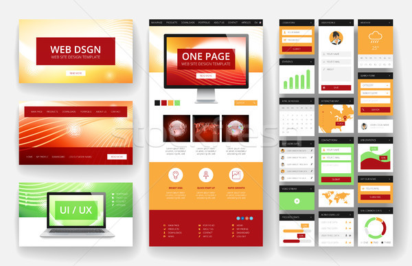 Website design template and interface elements Stock photo © ildogesto