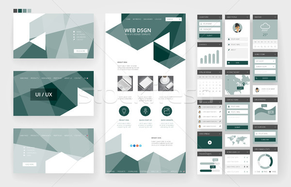 Website design template and interface elements Stock photo © ildogesto
