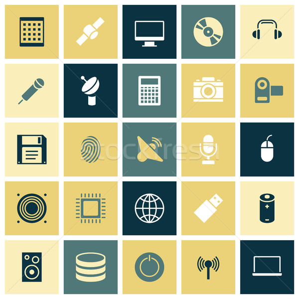 Flat design icons for technology and devices Stock photo © ildogesto