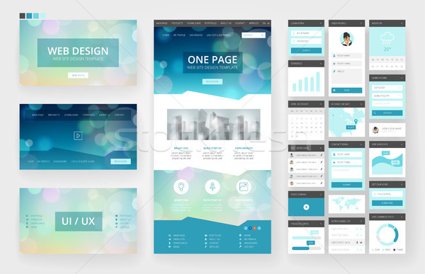 Website design template and interface elements Stock photo © ildogesto